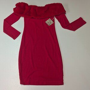 Active USA Size Small Red Off Shoulder Midi Dress